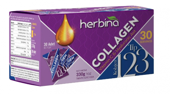 Herbina Tip 1, 2, 3 Kolajen (Collagen)  30 Saşe x 11 Gram