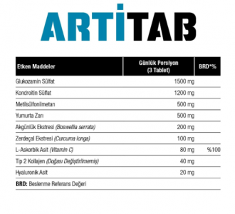 West Nutrition Artitab Glukozamin-Kondroitin-MSM-Hyaluronik Asit-Tip 2 Kollajen 90 Tablet