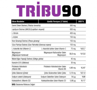 West Tribu90  Tribulus (Demir Dikeni) & Lepidyum (Maca) Ekstresi 90 Tablet