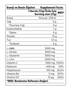West ARGI-ON L-Arjinin L-Ornitin Amino Asit Kompleks 510 gr 30 Servis