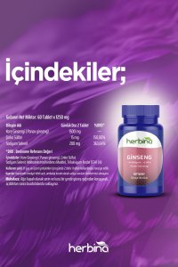 Herbina Ginseng (Korean Ginseng) Selenyum Çinko 60 Tb