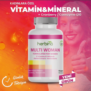 Herbina Multi-Woman Kadınlara Özel Multivitamin Mineral 90 Kapsül