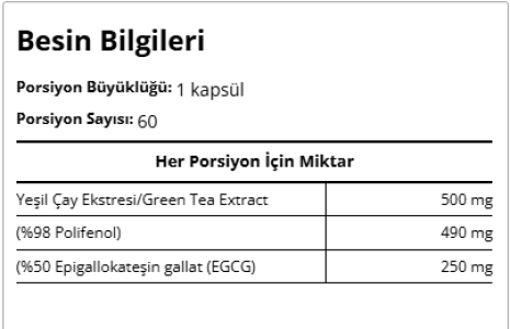 Hardline Naturals Green Tea 60 Kapsül